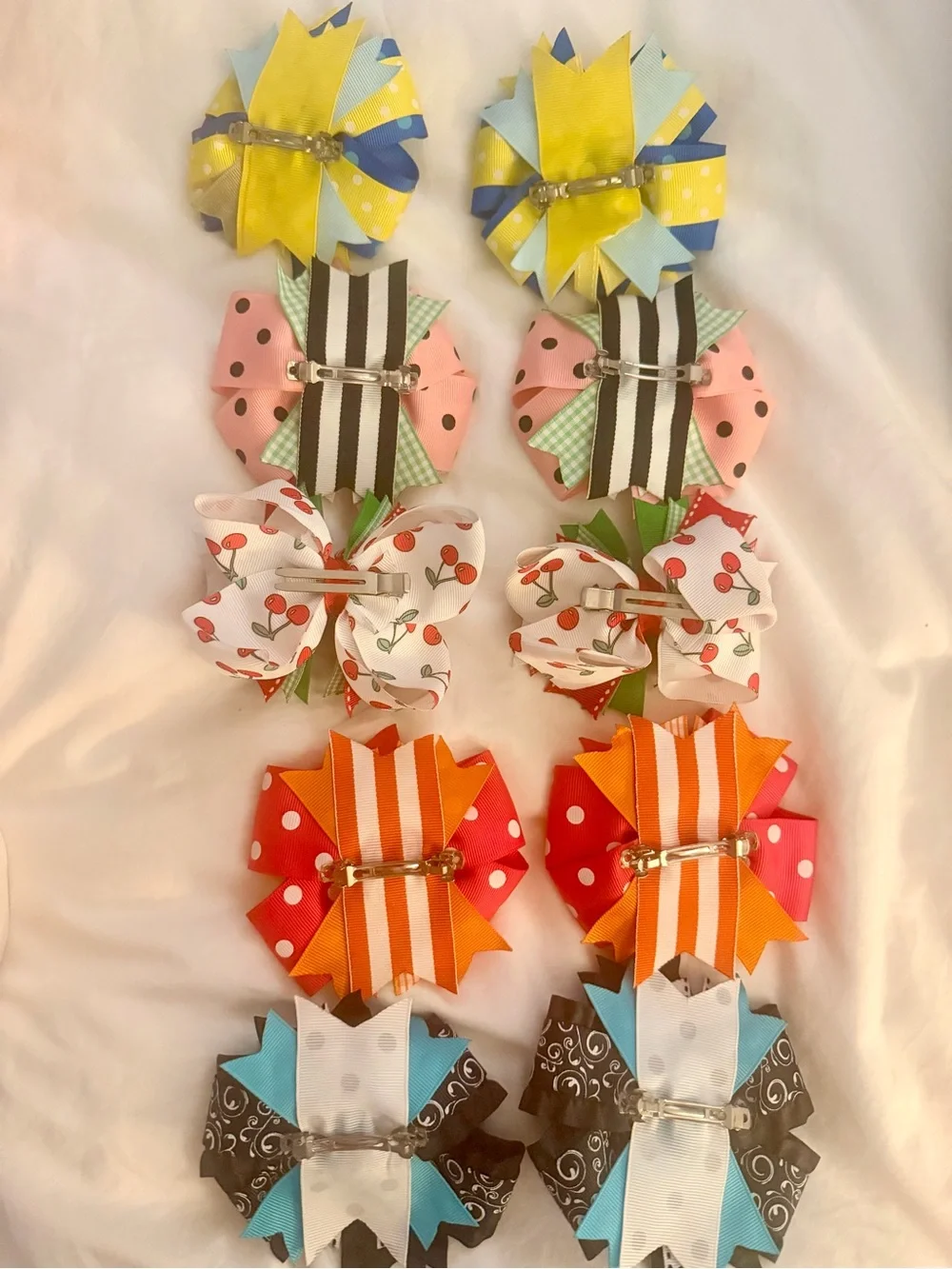 Kids Ribbon Hair Bows - Multicolor Pack